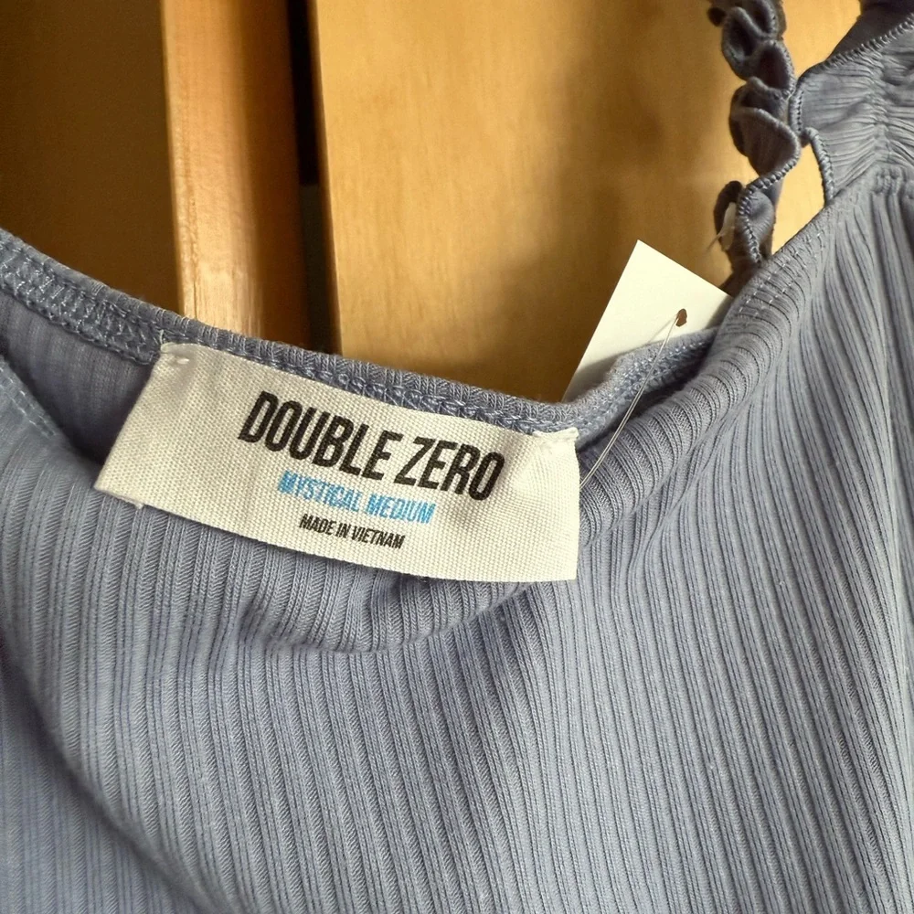 NWT Periwinkle Ribbed Bodysuit with Ruffled Straps - Picture 2 of 5